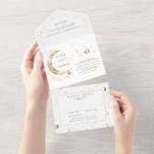 Celestial Mystical Moon Stars Halo Wedding All In One Einladung (Abreißen)