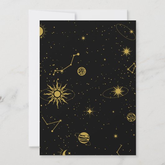 Celestial Mystical Starry Night Starsign Geburtsta Einladung (Rückseite)