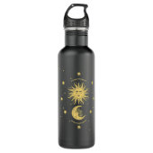 Celestial Mystical Sun Moon Gothic Boho Bohemisch Edelstahlflasche (Vorderseite)