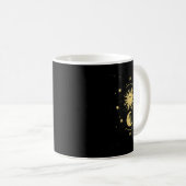 Celestial Mystical Sun Moon Gothic Boho Bohemisch Kaffeetasse (VorderseiteRechts)