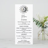 Celestial Mystical Wedding Menu Card  Menükarte (Stehend Vorderseite)