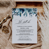 Celestial Navy Blue Floral Vow Renewal