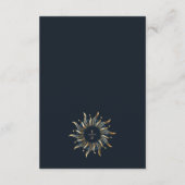 Celestial Navy Blue Golden Mystical Monogram QR Begleitkarte (Rückseite)