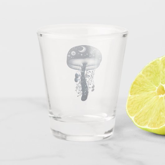 Celestial Navy Blue Mushroom Schnapsglas (Rückseite)