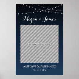 Celestial Navy Blue Star Wedding Foto Props Poster