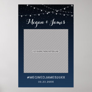 Celestial Navy Blue Star Wedding Foto Props Poster