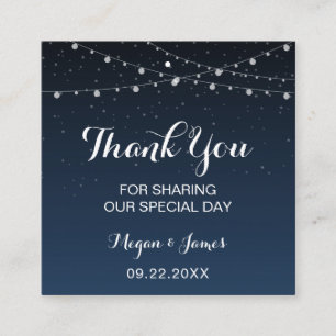 Celestial Navy Blue Starry Night Gastgeschenk Hoch Quadratische Visitenkarte