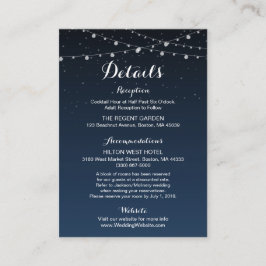 Celestial Navy Blue Starry Night Wedding Begleitkarte