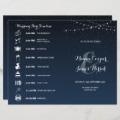 Celestial Navy Blue Starry Night Wedding Program (Vorne/Hinten)