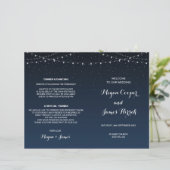 Celestial Navy Blue Starry Night Wedding Program (Stehend Vorderseite)