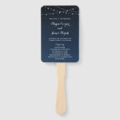 Celestial Navy Blue Starry Night Wedding Program Fächer (Vorderseite)