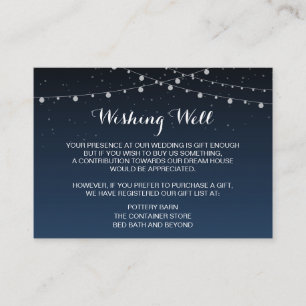 Celestial Navy Blue Starry Night Wedding Registry Begleitkarte