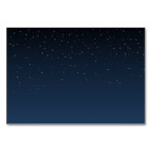 Celestial Navy Blue Stars Night Wedding Food Label Tischnummer (Rückseite)