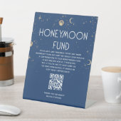 Celestial Navy Blue Wedding Honeymoon Fund Sockelschild (In SItu)