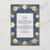Celestial Navy Gold Crescent Moon Wedding Begleitkarte (Vorderseite)