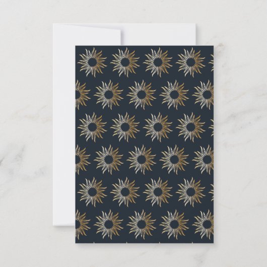 Celestial Navy Golden Monogram Boho RSVP Card (Rückseite)