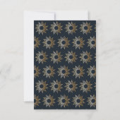 Celestial Navy Golden Monogram Boho RSVP Card Karte (Rückseite)