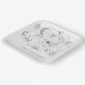 Celestial Navy Starry Night Moon Baby Shower Pappteller (Gewinkelt)