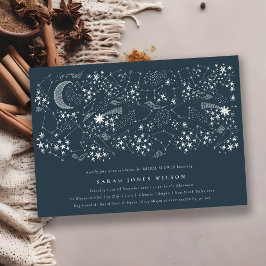 Celestial Navy Starry Night Moon Brautparty Einladung