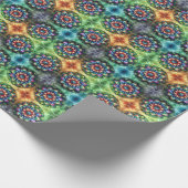 Celestial Neon Mandala mit lebendiger Abstrakter Geschenkpapier (Ecke)