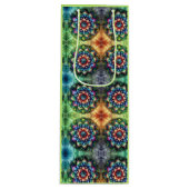 Celestial Neon Mandala Retro-Modern Geschenktüte Für Weinflaschen (Vorderseite)