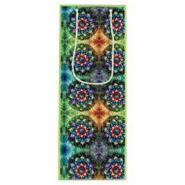 Celestial Neon Mandala Retro-Modern Geschenktüte Für Weinflaschen