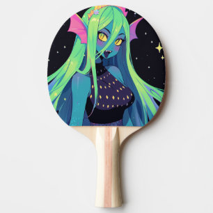 Celestial Neon Mermaid — Kawaii Cosmic Siren Vibes Tischtennis Schläger