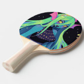 Celestial Neon Mermaid — Kawaii Cosmic Siren Vibes Tischtennis Schläger (Vorderseite)