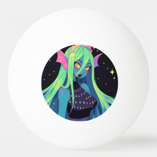 Celestial Neon Mermaid — Kawaii Cosmic Siren Vibes Tischtennisball