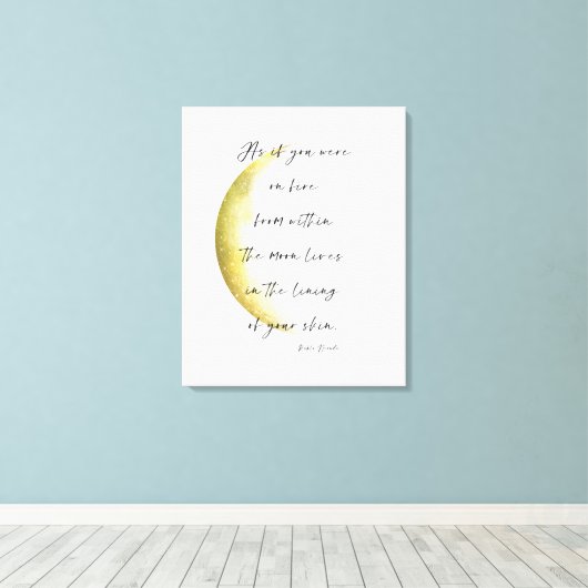 Celestial Neruda Poetry Stretched Canvas Print Leinwanddruck (Insitu (Holzboden))