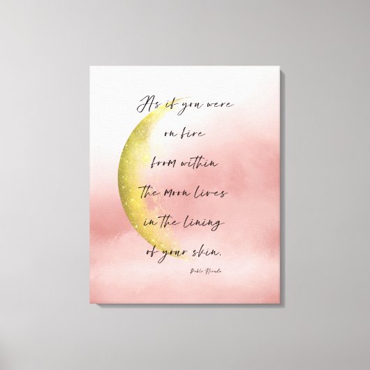Celestial Neruda Poetry Stretched Canvas Print Leinwanddruck (Vorderseite)