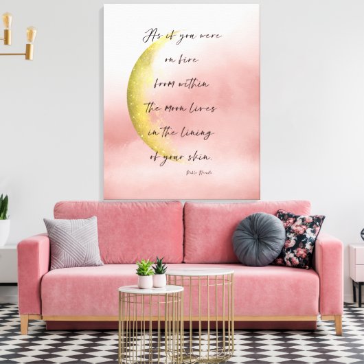 Celestial Neruda Poetry Stretched Canvas Print Leinwanddruck (Insitu (Wohnzimmer))