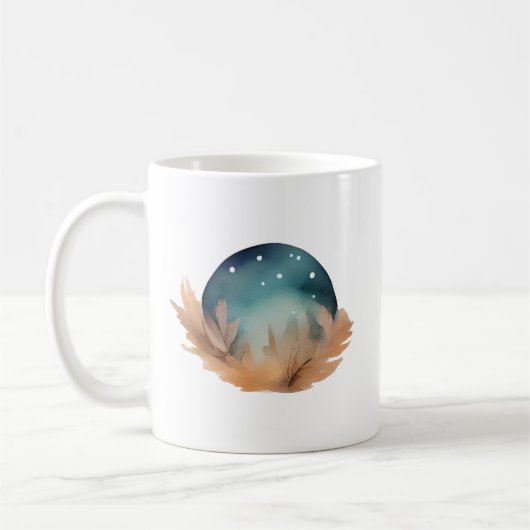 Celestial Nest Watercolor Abstrakt Kaffeetasse (Links)