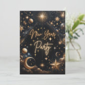 Celestial New Year Party Einladung Card (Stehend Vorderseite)
