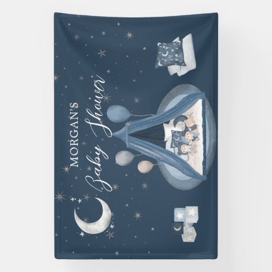 Celestial Niedlich Bear Baby Dusche Banner (Vertikal)