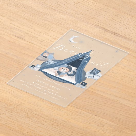 Celestial Niedlich Bearly Wait Baby Dusche Acryleinladungen (Ablage )