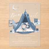 Celestial Niedlich Bearly Wait Baby Dusche Acryleinladungen (Vorderseite)