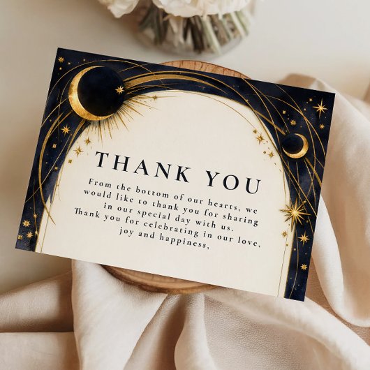 Celestial Night Garden Wedding Dankeskarte