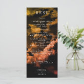 Celestial Night Lunar Sky Weddinner Menükarte (Stehend Vorderseite)