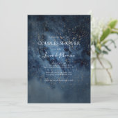 Celestial Night Sky | Dusche für Goldpaare Einladung (Stehend Vorderseite)
