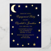 Celestial Night Sky Engagement Party Folieneinladung (Vorderseite)