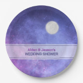 Celestial Night Sky Full Moon Polterabend Pappteller (Vorderseite)