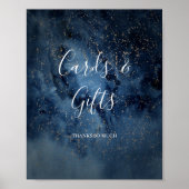 Celestial Night Sky | Gold Cards and Gifts Sign Poster (Vorne)