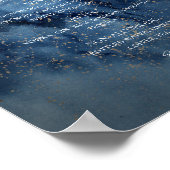 Celestial Night Sky | Gold Drinks Menu Sign Poster (Ecke)