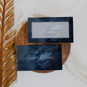 Celestial Night Sky Gold Flat Wedding Platzkarte