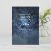 Celestial Night Sky | Gold Lingerie Dusche Einladung (Stehend Vorderseite)