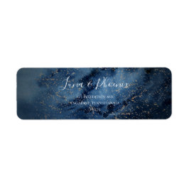Celestial Night Sky | Gold Return Address Label