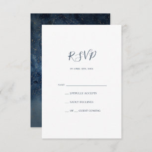 Celestial Night Sky   Gold RSVP Card