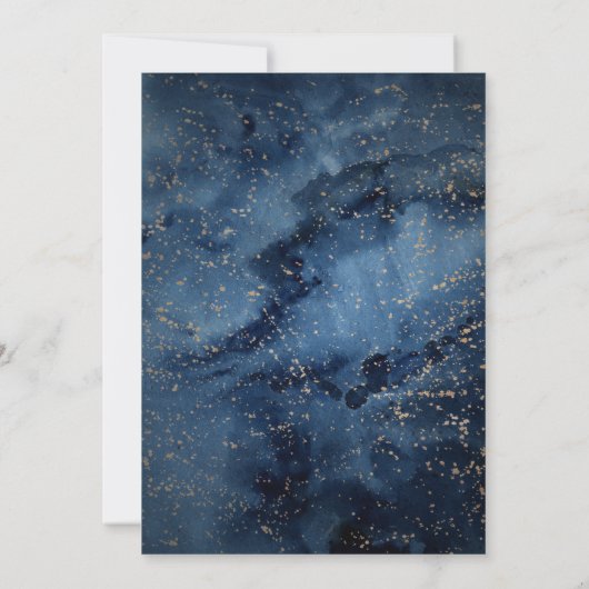 Celestial Night Sky Gold Save the Date (Rückseite)