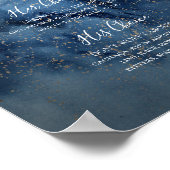 Celestial Night Sky | Gold Signature Drinks Signat Poster (Ecke)